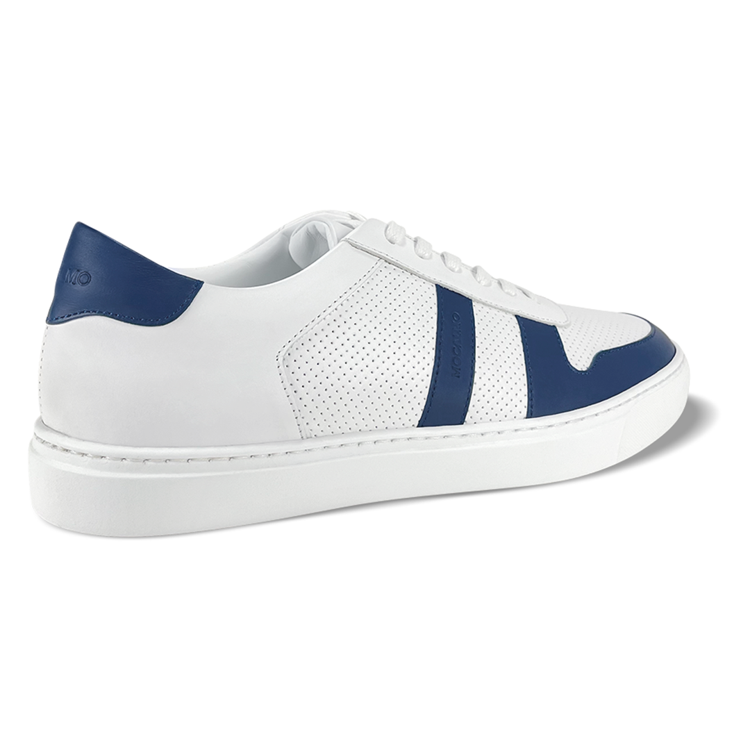 MOCALMO Men's Otello Leather Sneaker in Blue, view 6