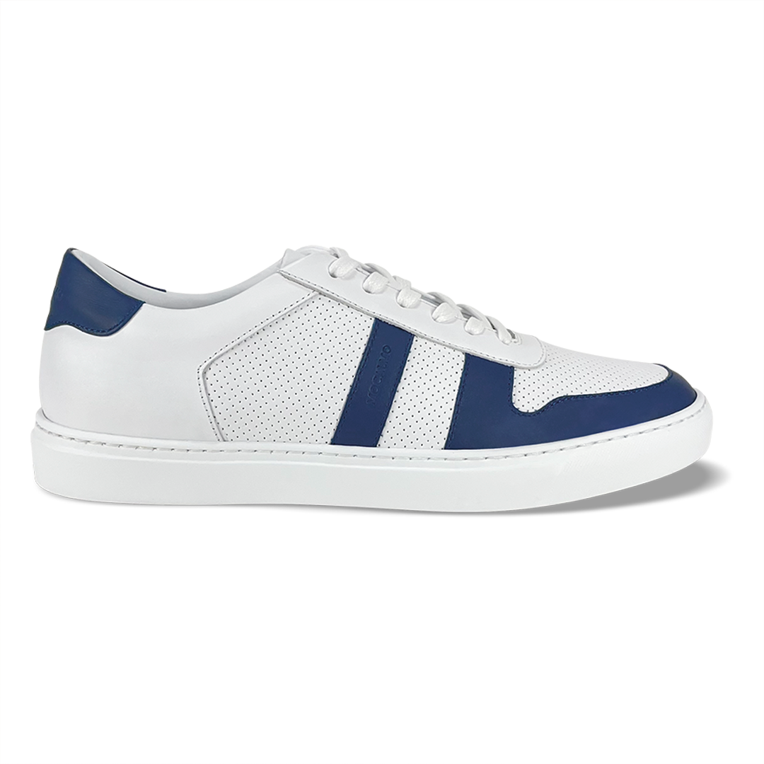 MOCALMO Men's Otello Leather Sneaker in Blue
