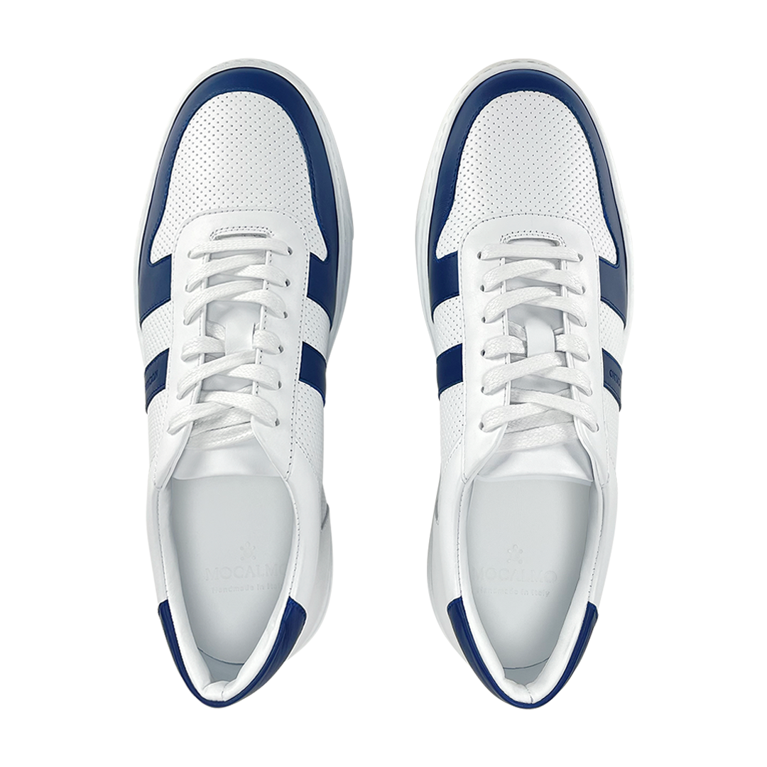 MOCALMO Men's Otello Leather Sneaker in Blue, view 4