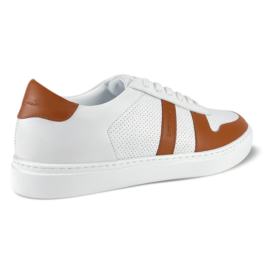 MOCALMO Men's Otello Leather Sneaker in Light Brown, view 6