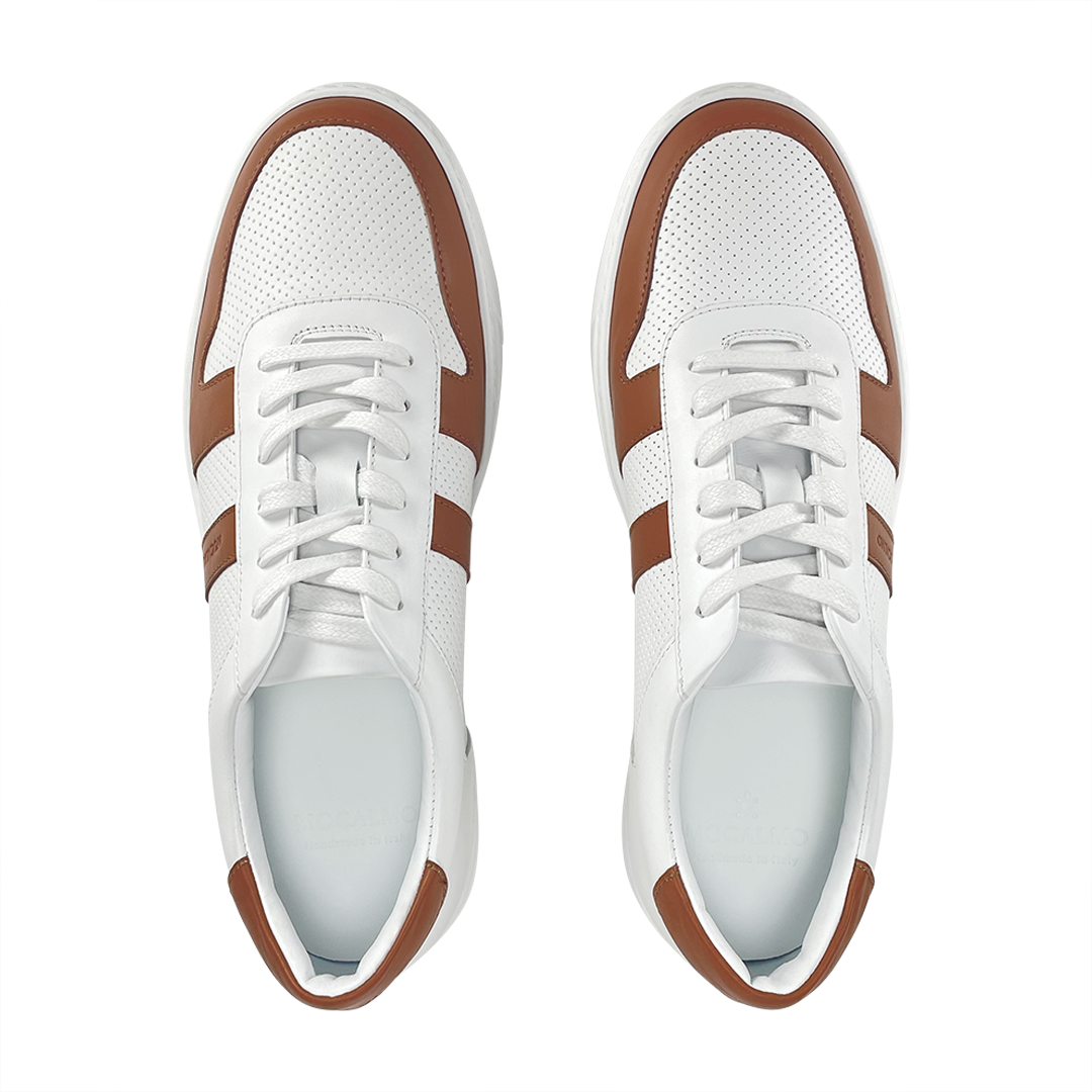 MOCALMO Men's Otello Leather Sneaker in Light Brown, view 4