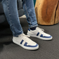 MOCALMO Men's Otello Leather Sneaker in Blue, view 7
