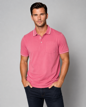 Buki Men's Pocket Polo in Pink