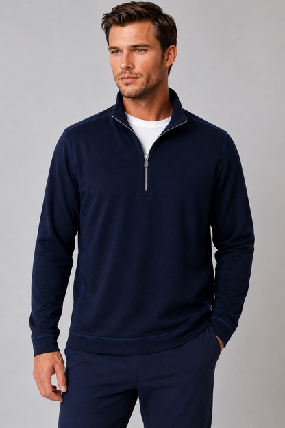 Buki CINQO travel half zip navy, image 1 of 4
