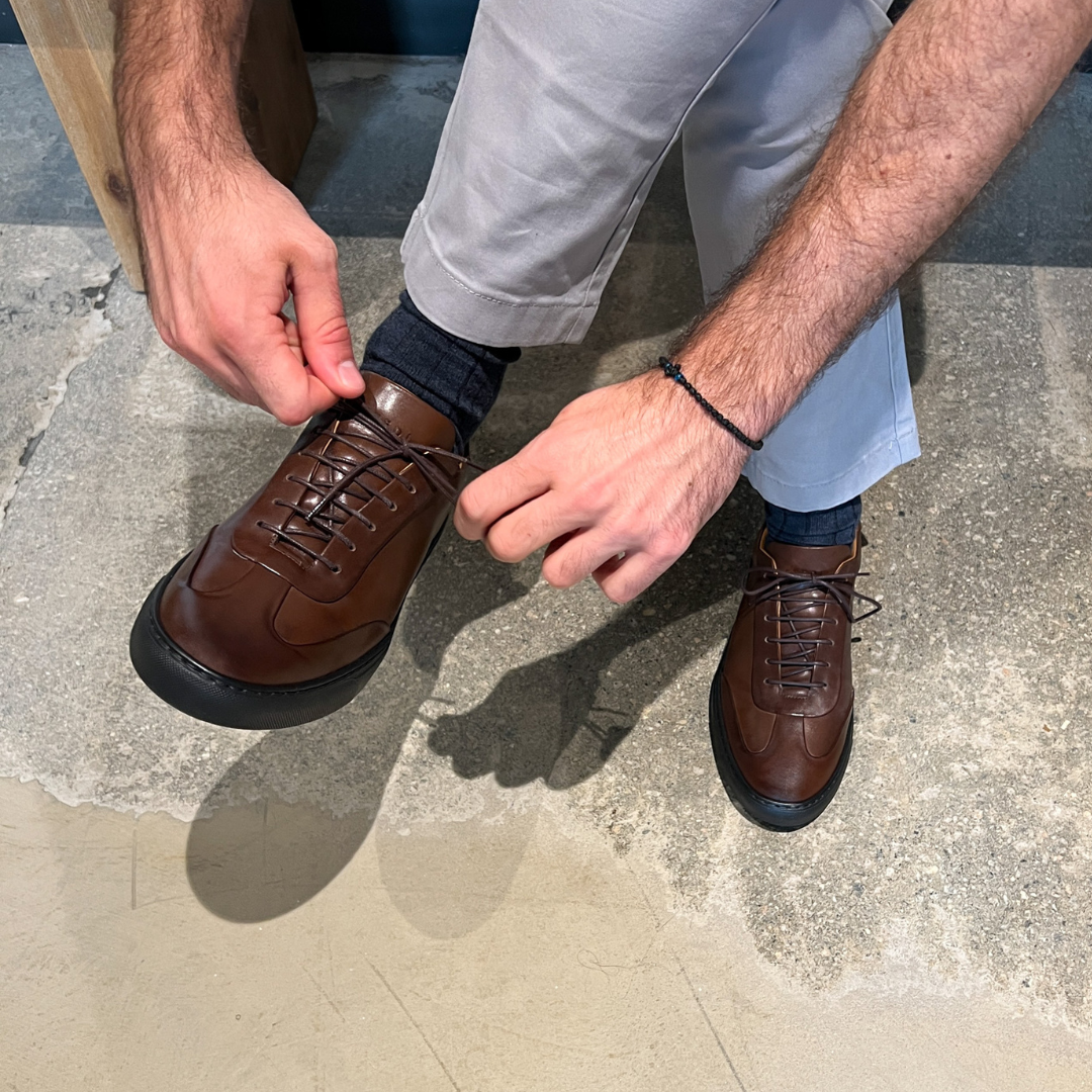 MOCALMO Men's Rigoletto T-Toe Sneaker in Brown, view 7
