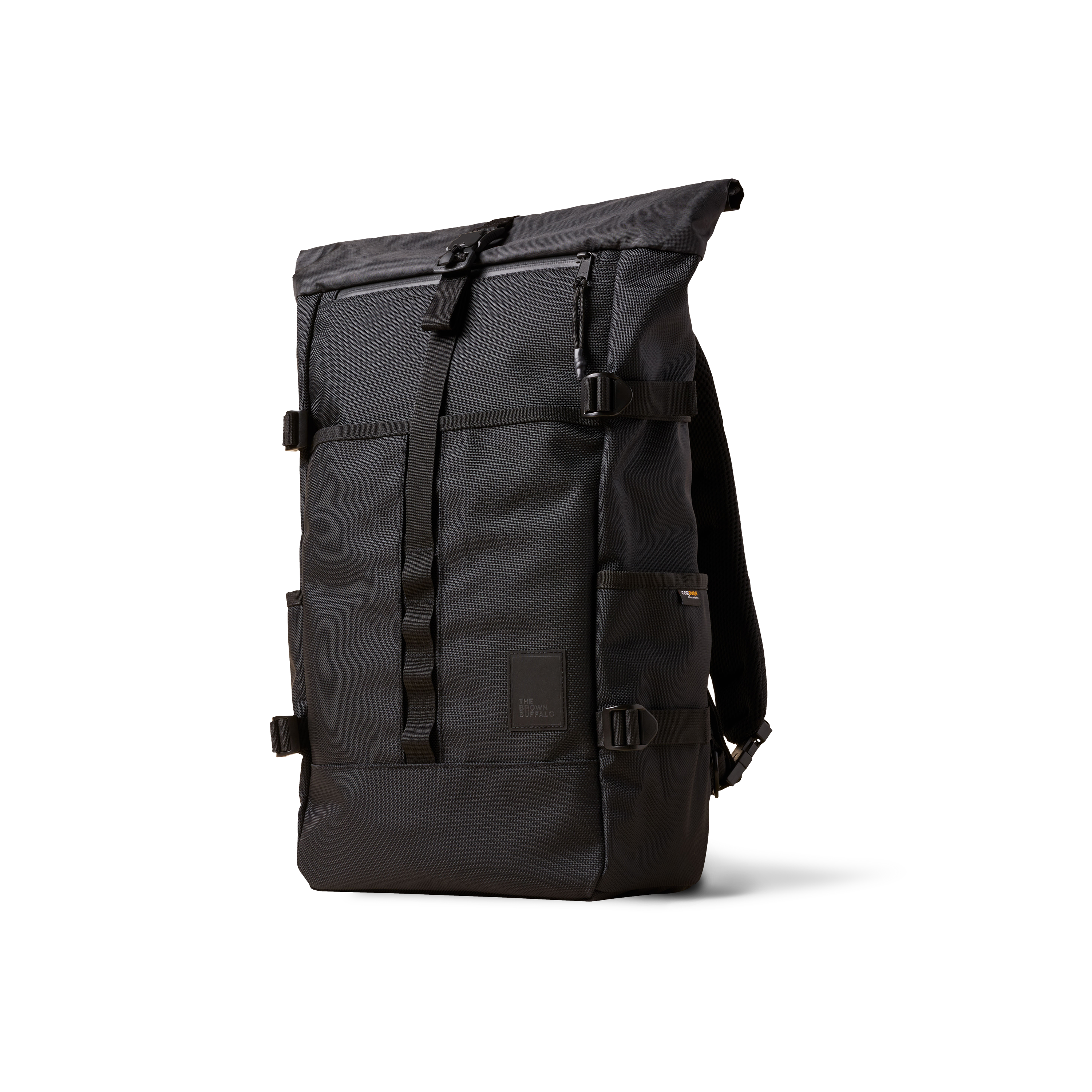 The Brown Buffalo Rolltop roll top backpack in Ballistic Black
