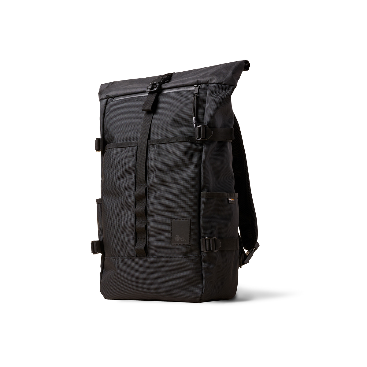 The Brown Buffalo Rolltop roll top backpack in Ballistic Black