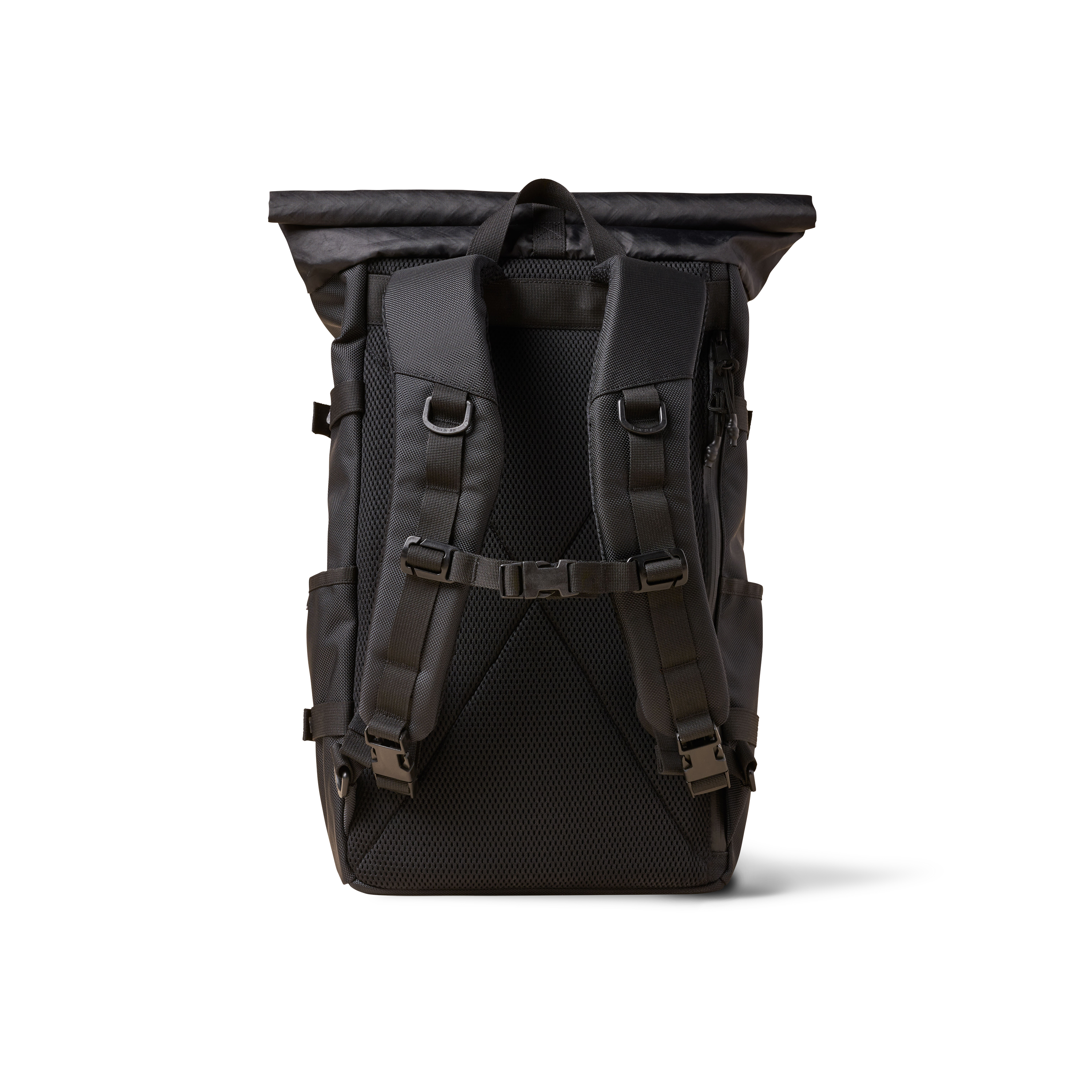 The Brown Buffalo Rolltop roll top backpack in Ballistic Black, view 3