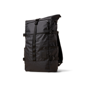 The Brown Buffalo Rolltop roll top backpack in Black Grid