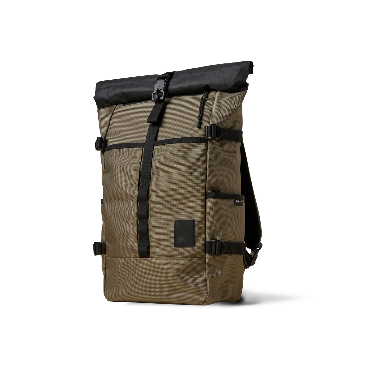 The Brown Buffalo Rolltop roll top backpack in Ranger Green Ballistic