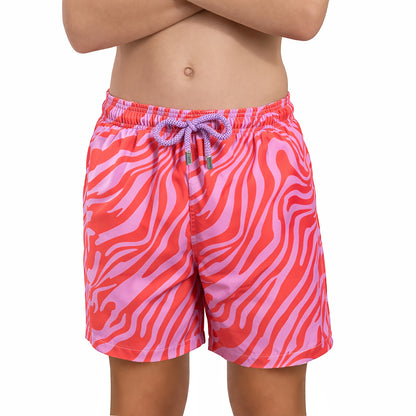 length:all Tropical Swirl Coral Orchid Boys Front