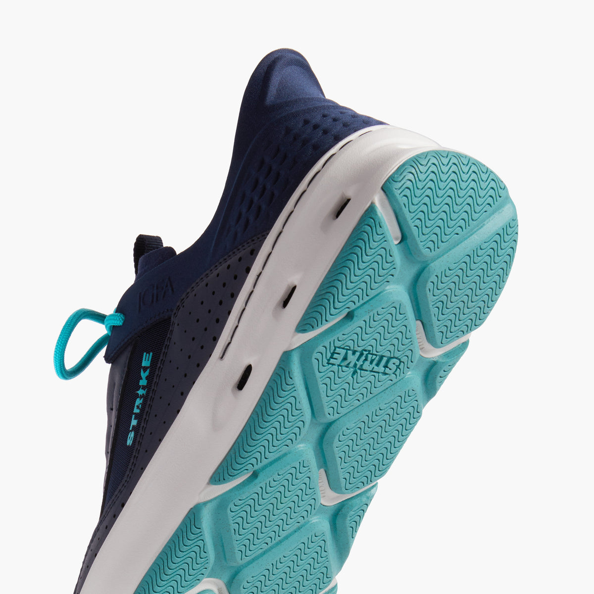 STRIKE Bluefin men's lace water sneaker navy and aqua, detail view