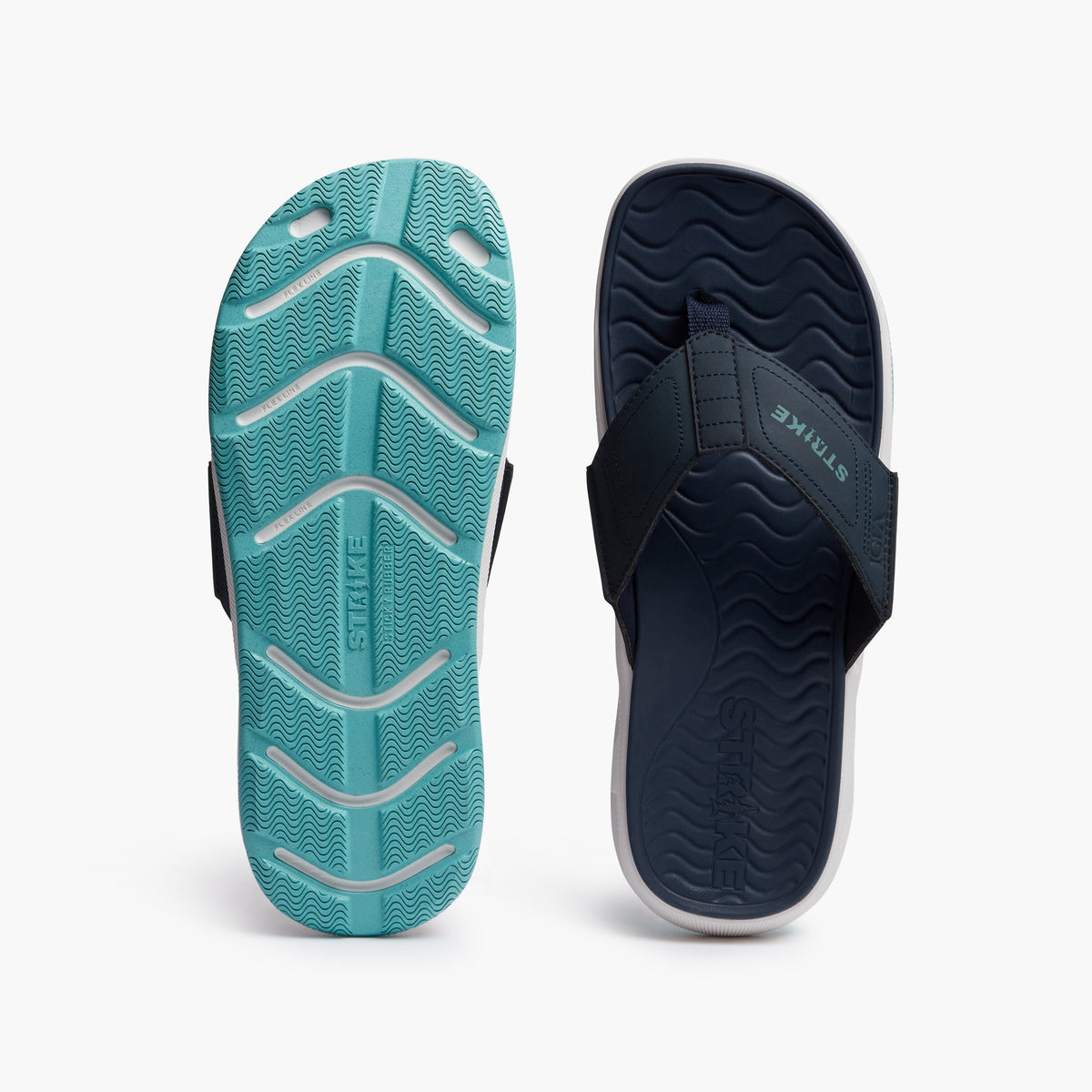 STRIKE Narrowtooth men's flip flop navy and aqua, image 7 of 8