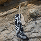 Ruby Mint Mykonos cotton pareo, midnight black and white sun pattern, image 4 of 4