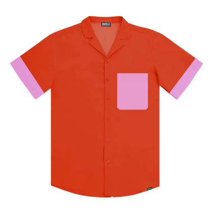 button up shirt coral flame