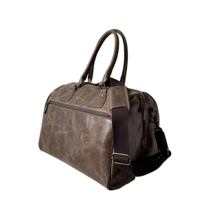 Crazy Horse Leather Weekender Bag – Full-Grain Travel Duffel with Laptop Pocket