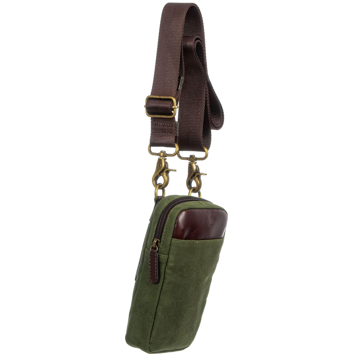 Miami Leathers Maxwell waxed canvas crossbody phone pouch, image 4 of 8