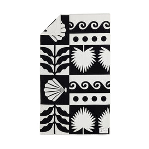 Ruby Mint Sifnos black and white cotton beach towel, image 2 of 2