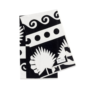 Ruby Mint Sifnos black and white cotton beach towel, image 1 of 2