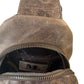 Crazy Horse Leather Sling Bag, Brown Small