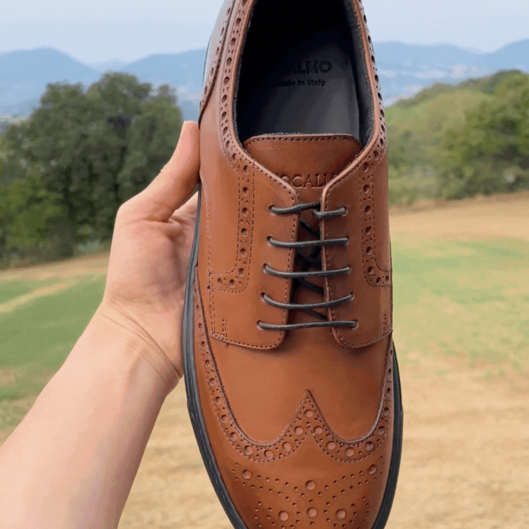 MOCALMO Men's Don Giovanni Wingtip Sneaker in Cognac, view 7