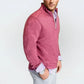 Buki Men's Voey Quarter Zip Sweatshirt in Wine, view 4