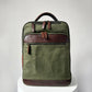 Miami Leathers Maxwell waxed canvas and leather laptop backpack, image 1 of 10