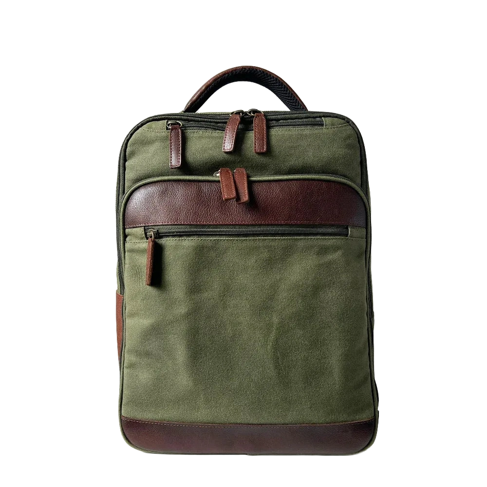 Maxwell Waxed Canvas and Leather 16 Inch Laptop Backpack