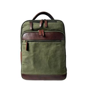 Maxwell Waxed Canvas and Leather 16 Inch Laptop Backpack