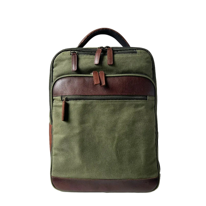 Maxwell Waxed Canvas and Leather 16 Inch Laptop Backpack