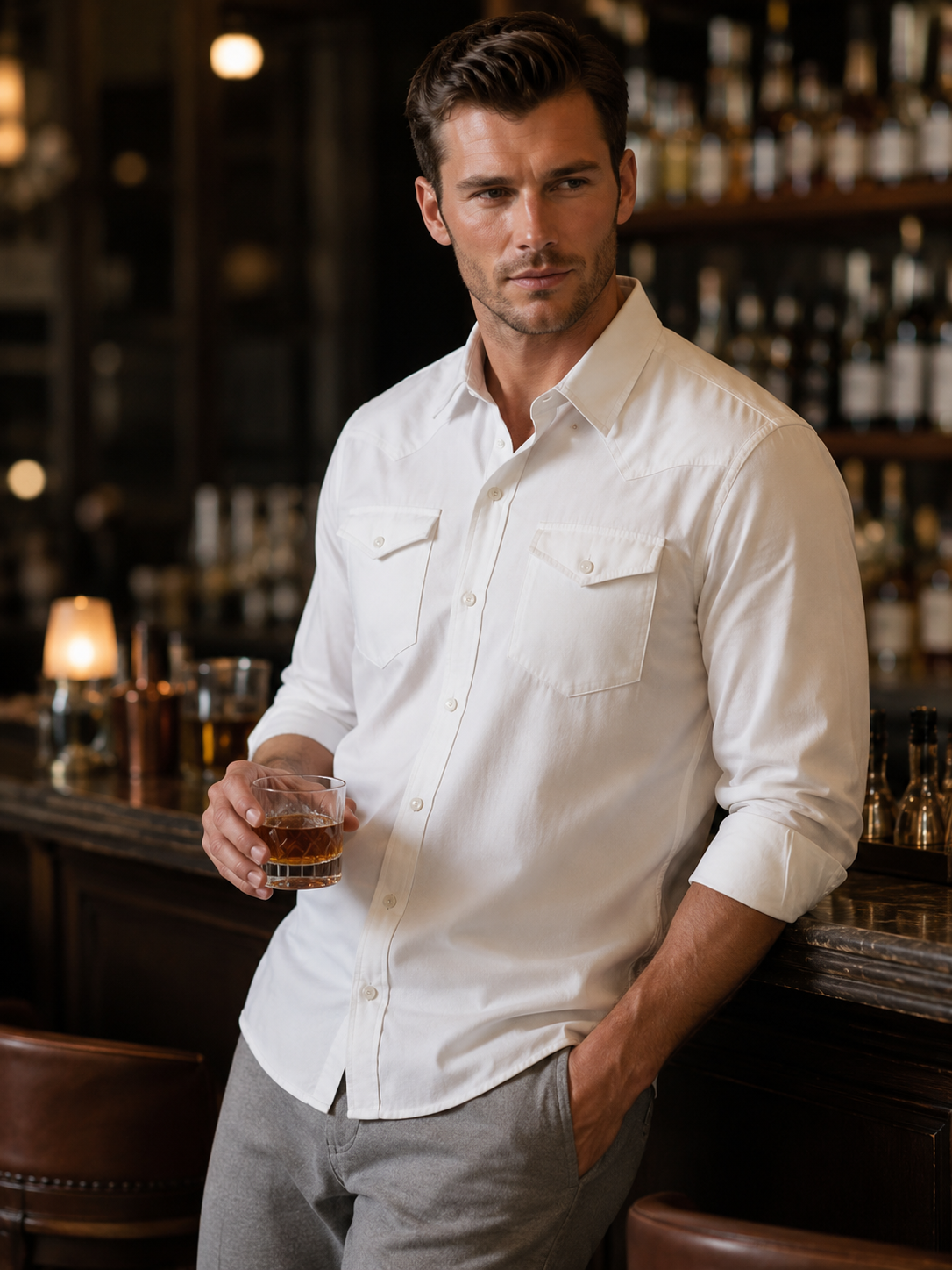 Buki CINQO Western Tech Shirt in White, view 2