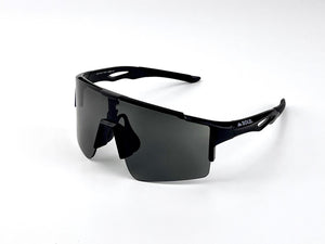 BOLD Wavelength photochromic shield sunglasses in black, view 1