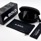BOLD Slayers oversized sunglasses in black with the BOLD box, zip case and cleaning pouch