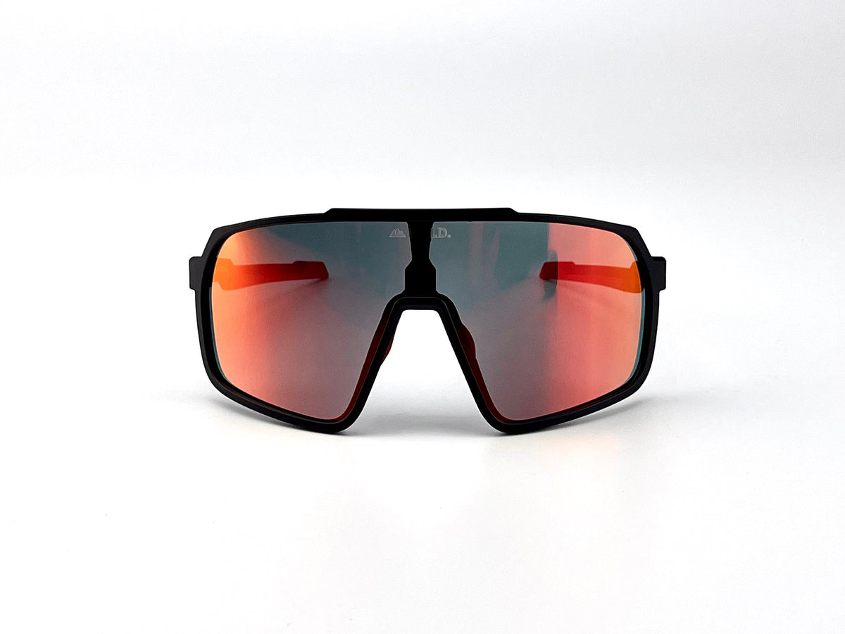 BOLD Slayers oversized photochromic sunglasses in red and black, view 2