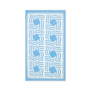 Ruby Mint Mykonos cotton pareo, Aegean blue and white sun pattern, image 2 of 2