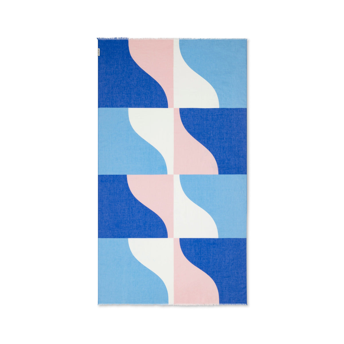 Ruby Mint Mykonos cotton pareo, Santorini blue and pink, image 2 of 4