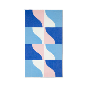 Ruby Mint Mykonos cotton pareo, Santorini blue and pink, image 2 of 4