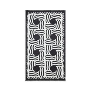 Ruby Mint Mykonos cotton pareo, midnight black and white sun pattern, image 2 of 4