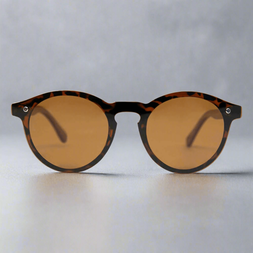 JOPLINS Alona polarized bio acetate and walnut sunglasses in tortoise, front view