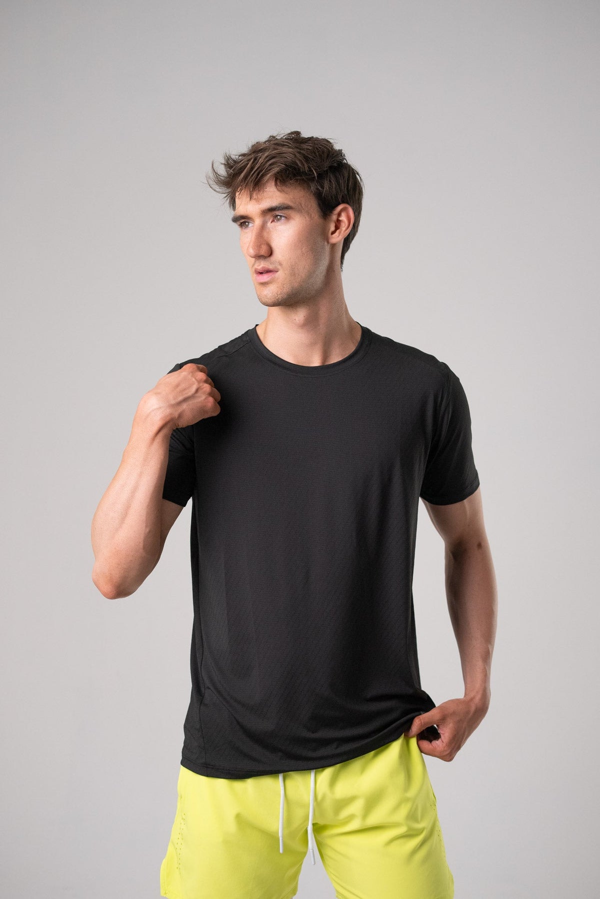 Alyth Active ALIVE Strong Tee in Graphite, front view