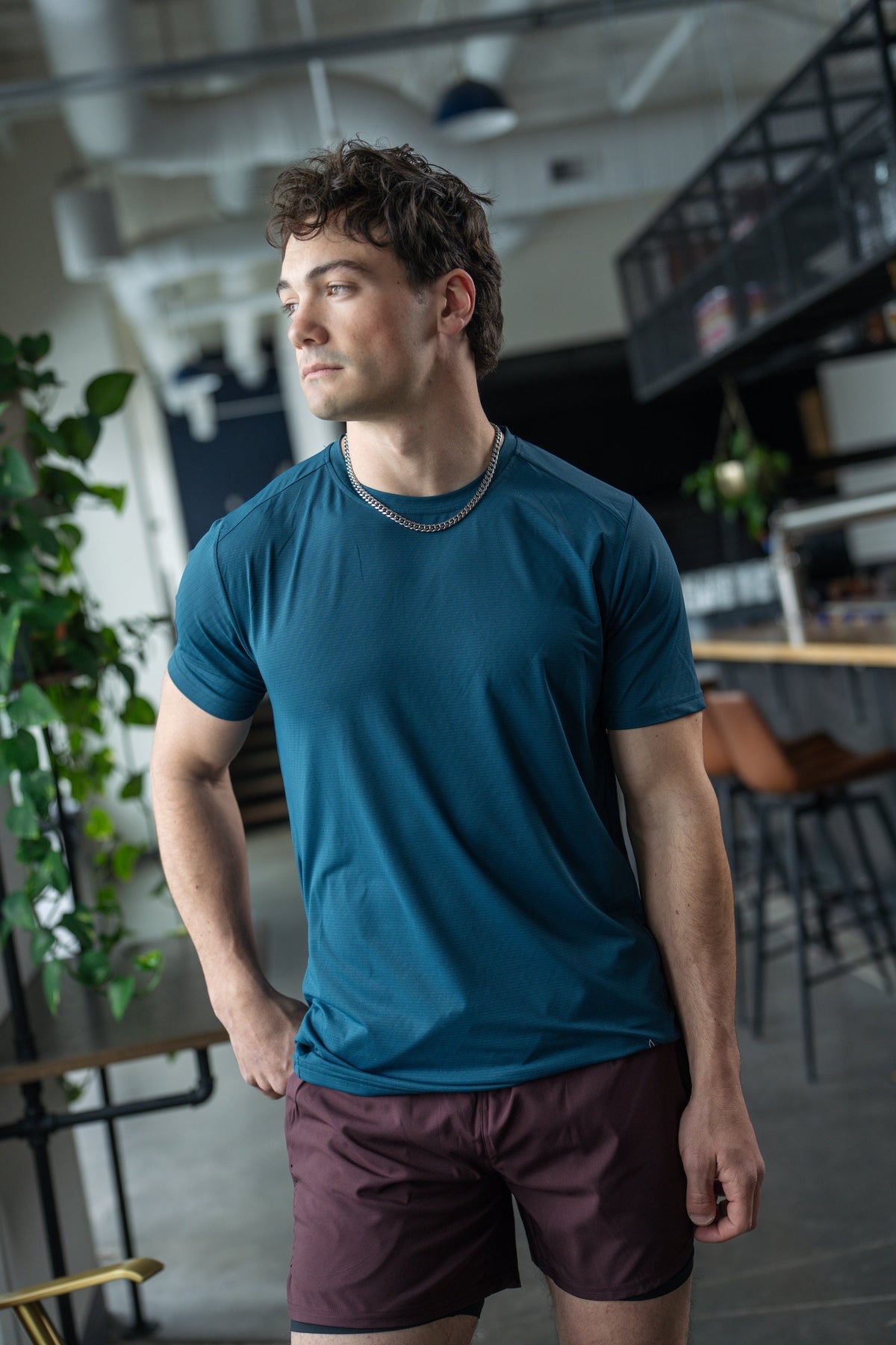 Alyth Active ALIVE Strong Tee in Stealth Blue, front view