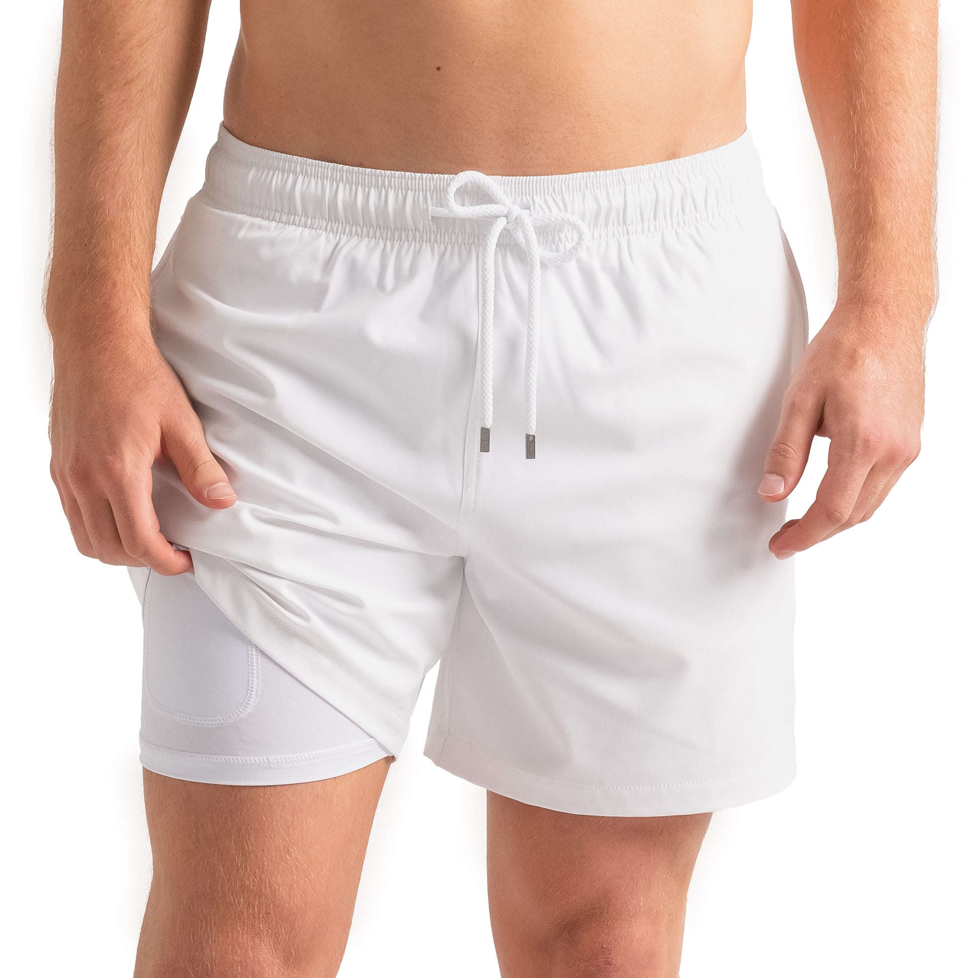 length:classic arctic white hybrid short studio feature