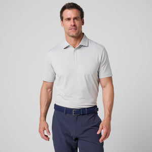 Greatness Wins Athletic Tech Polo in Ash Gray