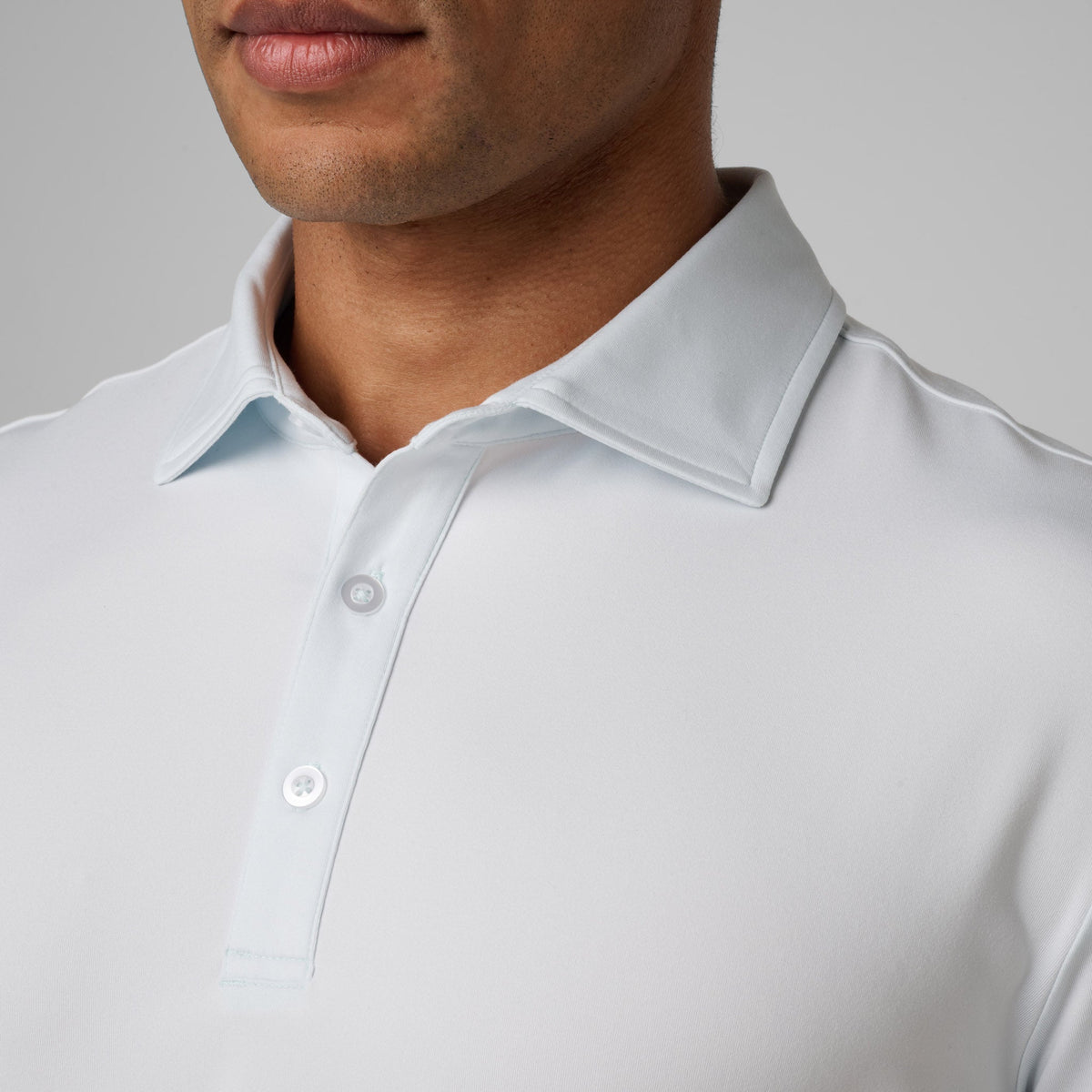 Greatness Wins Athletic Tech Polo in Baby Blue, view 6