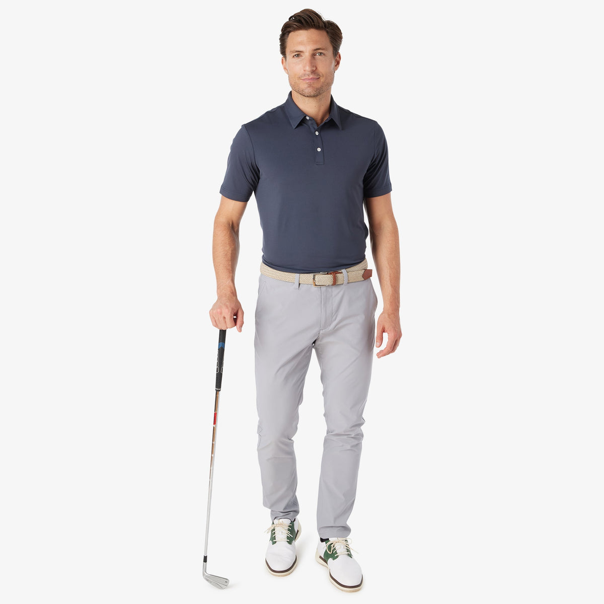Greatness Wins Athletic Tech Polo in Navy, view 4