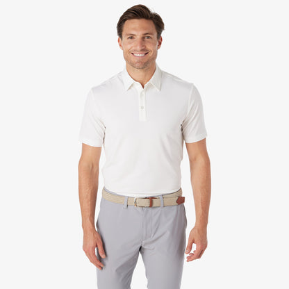 Greatness Wins Athletic Tech Polo in White