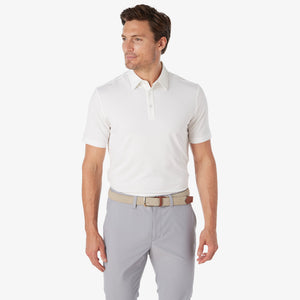 Greatness Wins Athletic Tech Polo in White, view 2