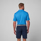 Greatness Wins Athletic Tech Printed Polo in Sonic Blue Geo, view 3