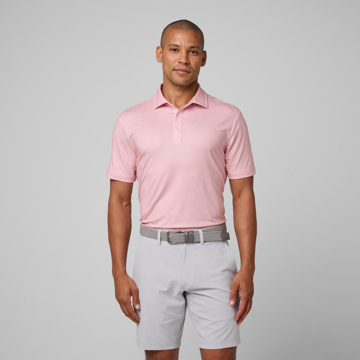 Greatness Wins Athletic Tech Printed Polo in Pink Ditsy