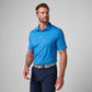 Greatness Wins Athletic Tech Printed Polo in Sonic Blue Geo